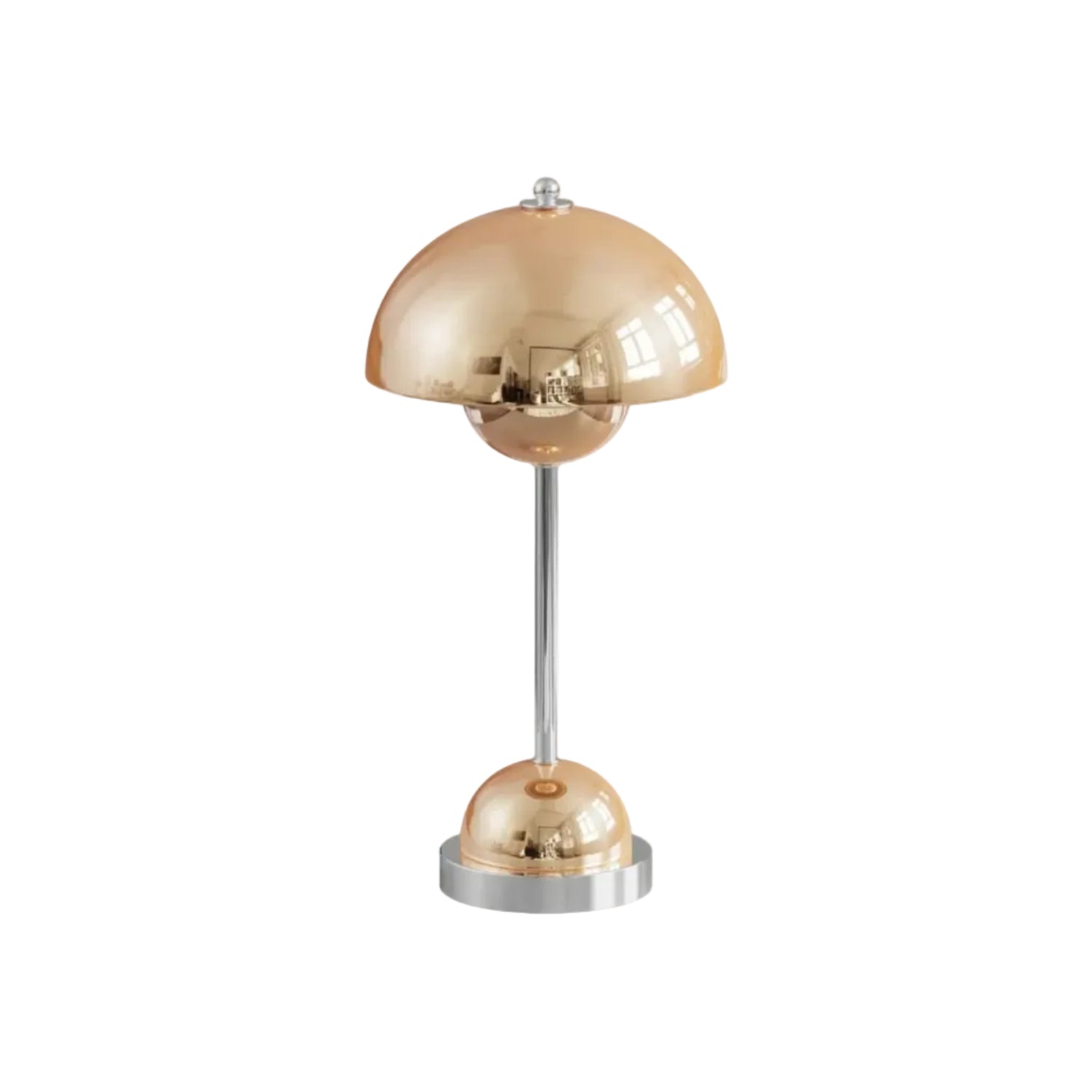flowerpot table lamp with crystal lamp body in amber no background