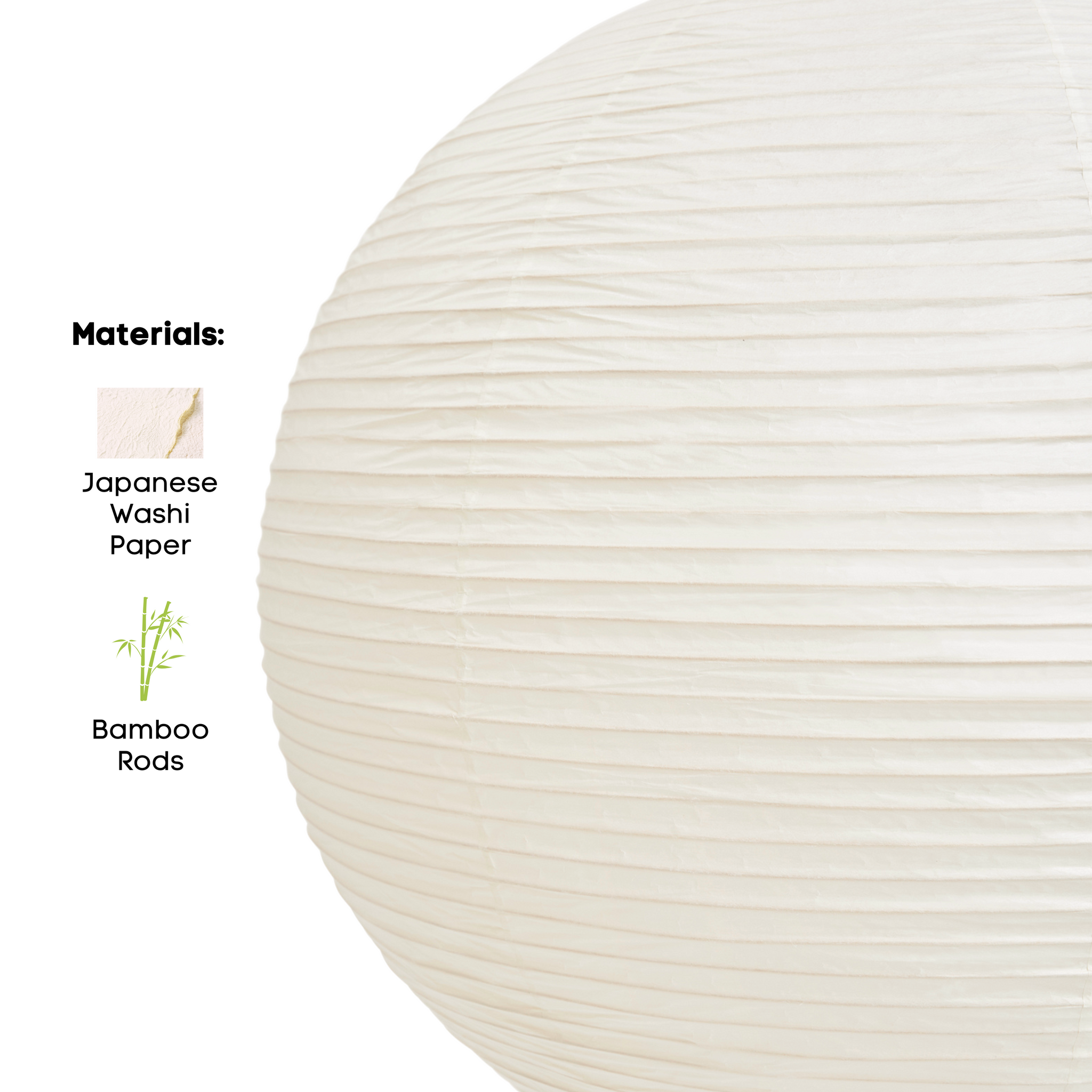 Washi Paper Akari Ceiling Pendant Lamp Noguchi-inspired Diameter