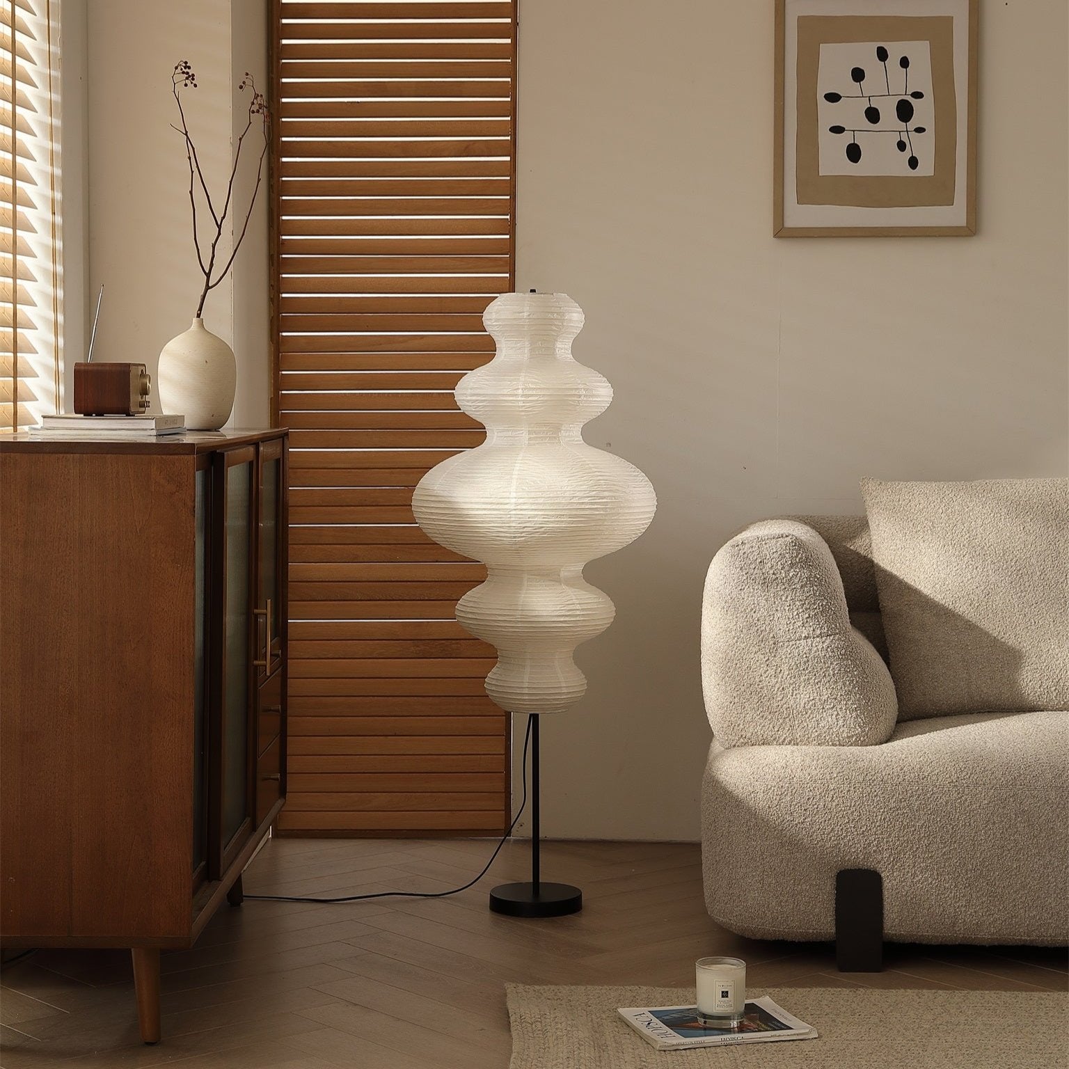 Zephyr Paper Floor Lamp | Handmade Sculptural Japanese Paper Lamp