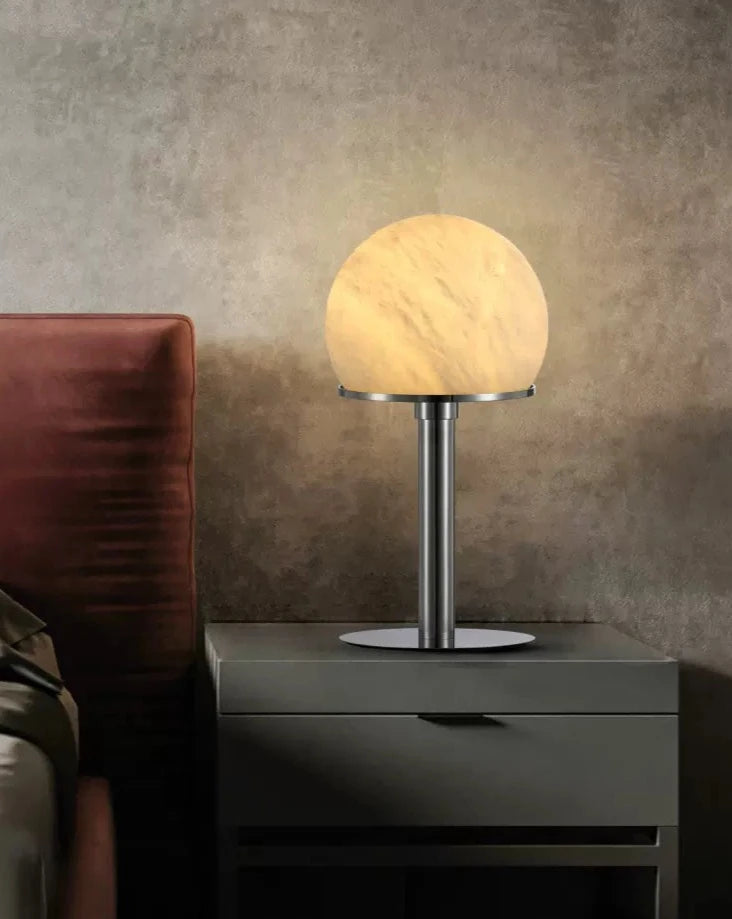 Le Moon Spanish Alabaster Stone Table Lamp