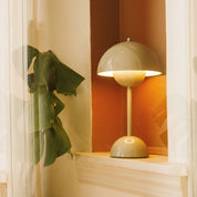 Portable Cordless Flowerpot Table Lamp in Grey Beige