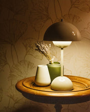 Portable Cordless Flowerpot Table Lamp in Grey Beige