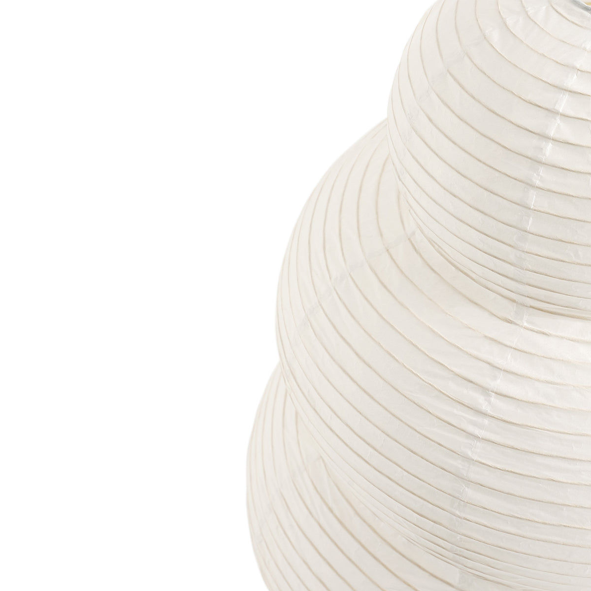Close-up of the washi paper and hand-wired frame on the Kumo shade